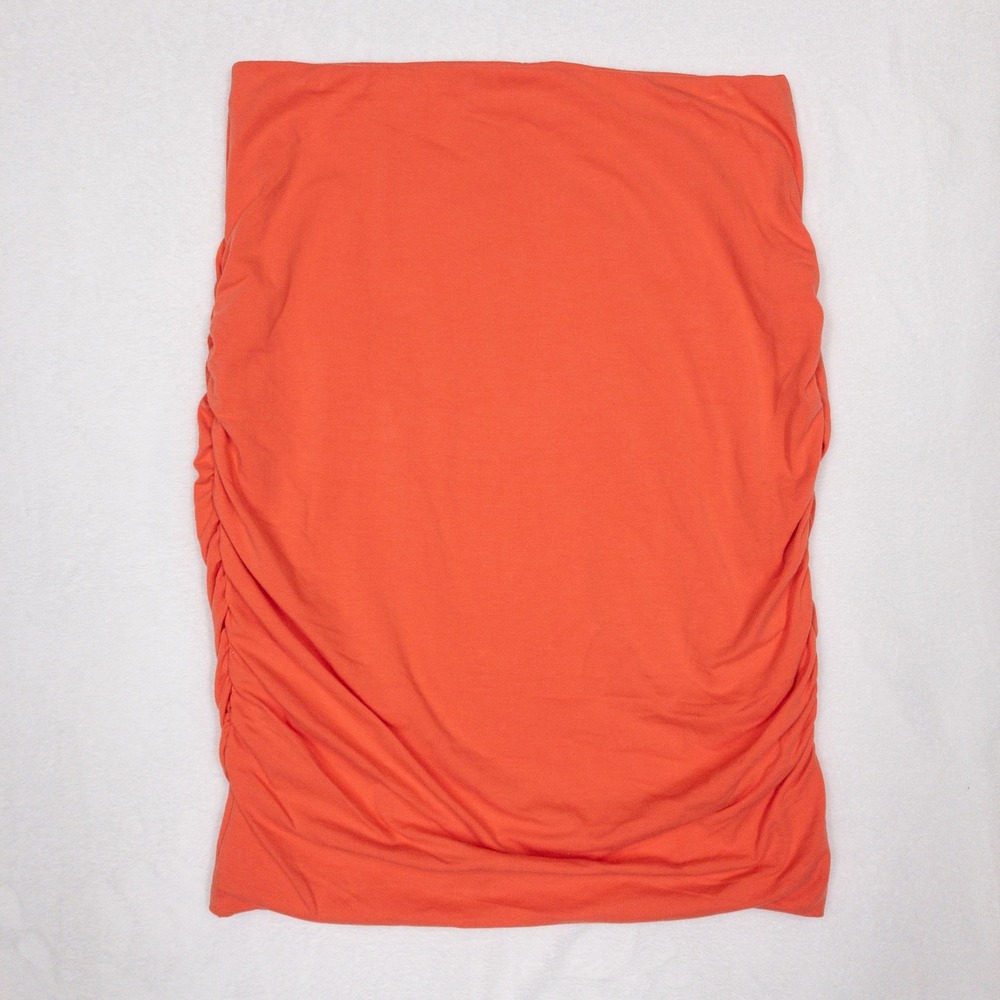 Synergy Skirt Womens Medium Orange Ruched Organic Cotton Stretch Sustainable New